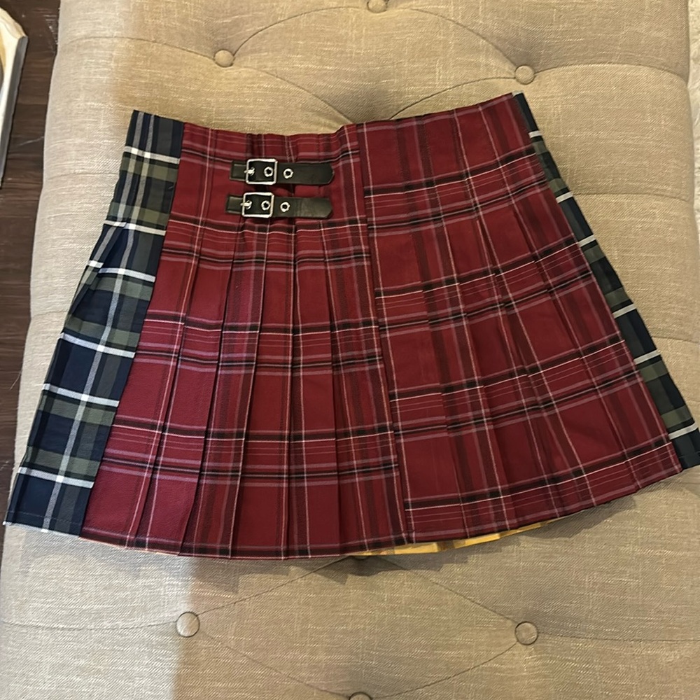 Plaid multi color skirt